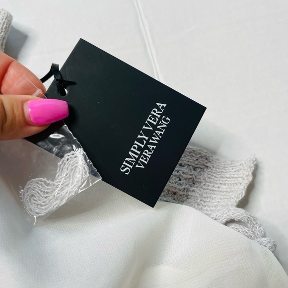 Simply Vera Vera Wang Gray Pointelle Knit Lace Up 2Fer Crewneck Tank Top M NWT - Picture 8 of 10